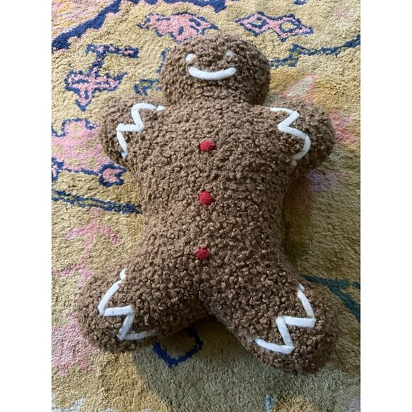 Pottery Barn Mr Spice Gingerbread Man Throw Pillow Teddy Christmas Cookie 18" - Picture 7 of 7